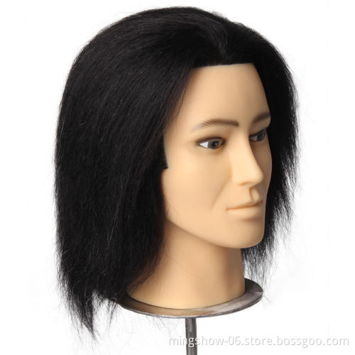 100% real mannequin hair male training head without beard